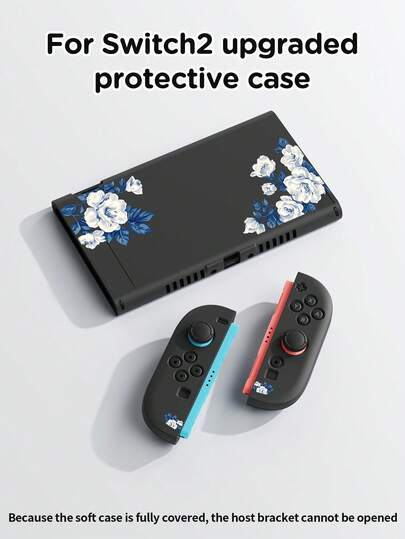 1 chiếc ốp bảo vệ họa tiết hoa hồng cho máy chơi game 2025, phụ kiện máy chơi game Switch OLED/NS phiên bản pin mở rộng.