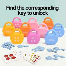 Children's Learning Lock With Keys, Digit Matching & Counting, Preschool Educational Toy, For Boys & Girls, Learning Game, Gift - Multicolor - View 1