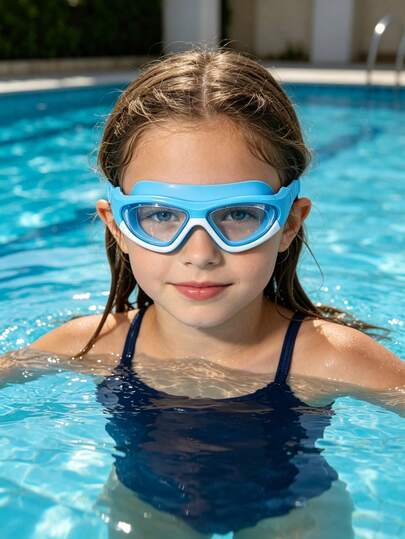 1 Pair Children's Waterproof Anti-Fog High Definition Swimming Goggles - Professional Training And Diving Children's Swimming Goggles