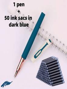 Bộ 1 bút bi + 50 hộp mực thay thế / (1 bút bi kim loại + 50 hộp mực thay thế), Màu sắc cổ điển, Lớp phủ mờ, Thích hợp cho viết hàng ngày, trường học, văn phòng, ký tên kinh doanh, Lựa chọn quà tặng tuyệt vời - Bộ 51 món - Xem 16