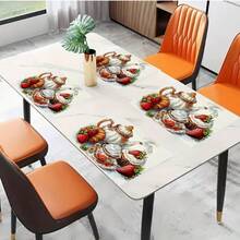 1/2/4/6/8/300pcs Strawberry Theme Placemat Set. Made Of 100% Polyester, Size 12 Inches * 18 Inches/30cm * 45cm. Machine Washable Polyester Placemats, Heat-Resistant, Stain-Resistant, Waterproof, And Easy To Clean. Suitable For Spring Home Decor, Household Essentials, Kitchen Supplies, And Family Gatherings. - Multicolor - View 3