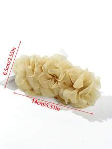 1pc Women's Solid Color Rhinestone Mesh Bow Banana Hair Clip, Elegant Bun Updo Hair Accessory, Suitable For Daily Wear, Claw Clips - Multicolor - View 4