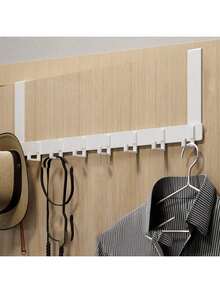 1pc No-Drill Door Back Hanging Rack, Wall-Mounted Coat Rack, Bathroom Towel Rack, Door Back Clothes Rack, Entryway Key Rack. Suitable For Kitchen, Bathroom Door Hanging Storage, Room Decoration, Home Decor, Kitchen Accessories - Multicolor - View 8