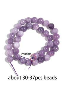 6/8/10mm Natural Stone Beads, Purple Stone, Spodumene, Tiger Eye Agate, Elegant Round Loose Beads, Energy Stone, Suitable For Prayer Beads, Yoga, Jewelry Making Accessories - Multicolor - View 11