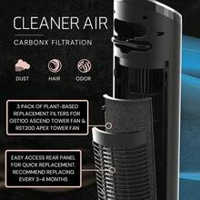 Lasko Filter Replacement 3 Pack For OST100 Ascend Tower Fan And RST200 Apex Tower Fan, Plant-Based Filters, Remove Hair, Dust, VOCs And Odors From Home, Black, 16", CXF36 - Default - View 2