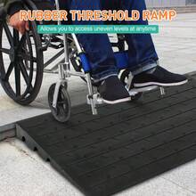 Techigher Rubber Kerb Ramp, Heavy Duty Threshold Ramp, Non-Slip Driveway Curb Ramp For Car Truck Step Doorways Sidewalk Wheelchairs Bike Scooter Pavement Motorhome - 61*107*6.3cm - View 7