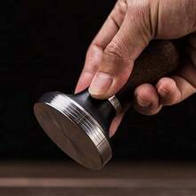 Walnut Handle Coffee Tamper 51mm, Espresso Hand Tamper 51mm,304 Stainless Steel Espresso Coffee Tamper With Mat - Multicolor - View 3