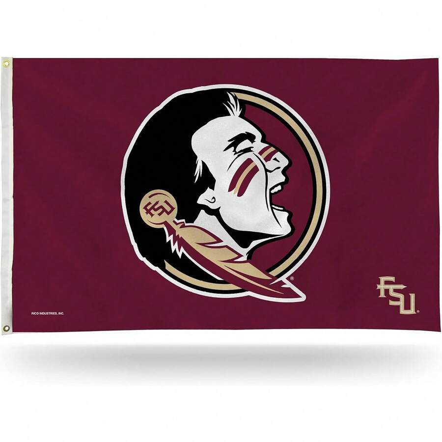 Rico Industries Florida State Seminoles Garnet 3' X 5' Banner Flag Single Sided - Indoor Or Outdoor - Home Décor - Xem 1