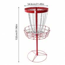 Golf Basket 24-Chain Disc 25.39in Iron Target With Wind-Resistant Base For Backyard Park Practice Etc - 紅色 - 查看 8
