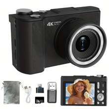 4K Digital Camera With Ring Light, 180° Rotating Screen For Vlogs, Compact Camera For Beginners With SD Card, Christmas Gift - 查看 13