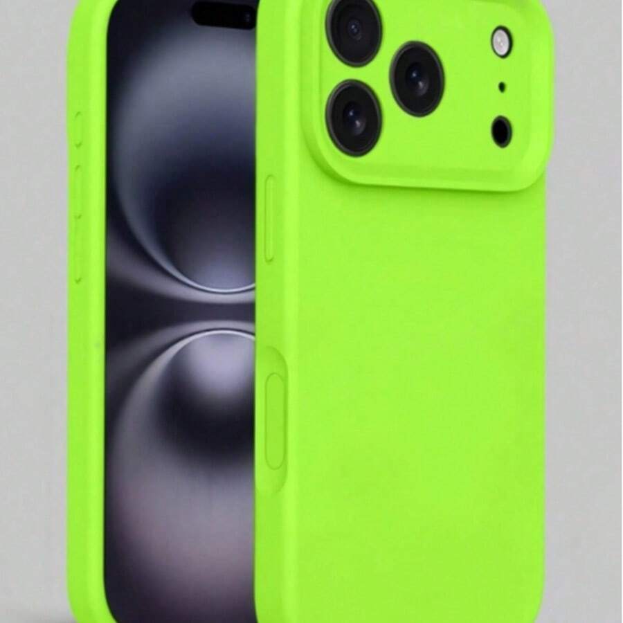 Ốp lưng điện thoại silicon lỏng chất lượng cao, dành cho iPhone 17 Pro Max, 17 Pro, 17 Air, 17, 16, 15, 14, 13, 12, 11 Pro Max Plus, cảm giác mềm mại, thân thiện với da, chống sốc và bảo vệ điện thoại. - huỳnh quang màu xanh lá cây - Xem 1