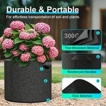 Land Guard 4-Pack Fabric Grow Bags 5 Gallon, Thickened Nonwoven Garden Pots, Growing Bags With Handles, Black - 顏色A - 查看 4
