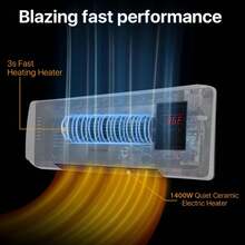 Modern 2-In-1 Wall Fan Heater & Air Conditioner - Portable Quiet Unit With Remote For All-Season Home/Office Use - Xem 6