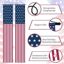 250th Anniversary Of American Independence July 4th Porch Banner Set, Star Spangled Patriotic Door Curtain Decoration, Red, White, And Blue Independence Day Hanging Flag Suitable For Family Courtyard Parties, Patriotic Family And Veterans Celebration Decoration, Indoor And Outdoor Front Door Decoration - View 2
