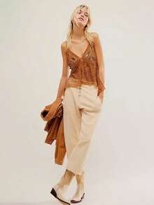 Top tirantes seductor transparente sin espalda con strass de playa - naranja - Ver 4