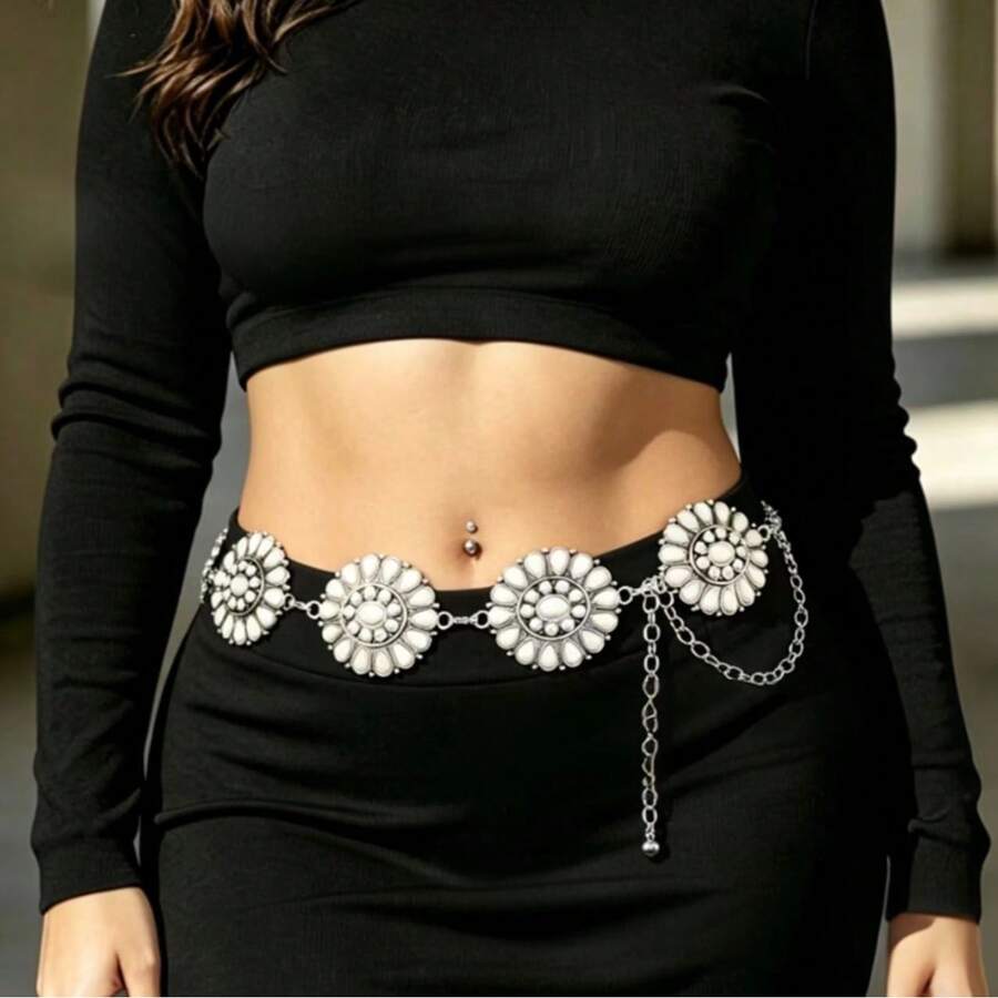 自由奔放的金属腰带，适合夏季、上学、秋季、万圣节等各种场合。 - 古白K白寶石 - 查看 1