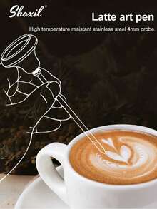 shoxil 1pc Wooden Handle Heat-Resistant Pour Over Coffee Pot, Suitable For Coffee Lovers And Daily Use - Black - View 3
