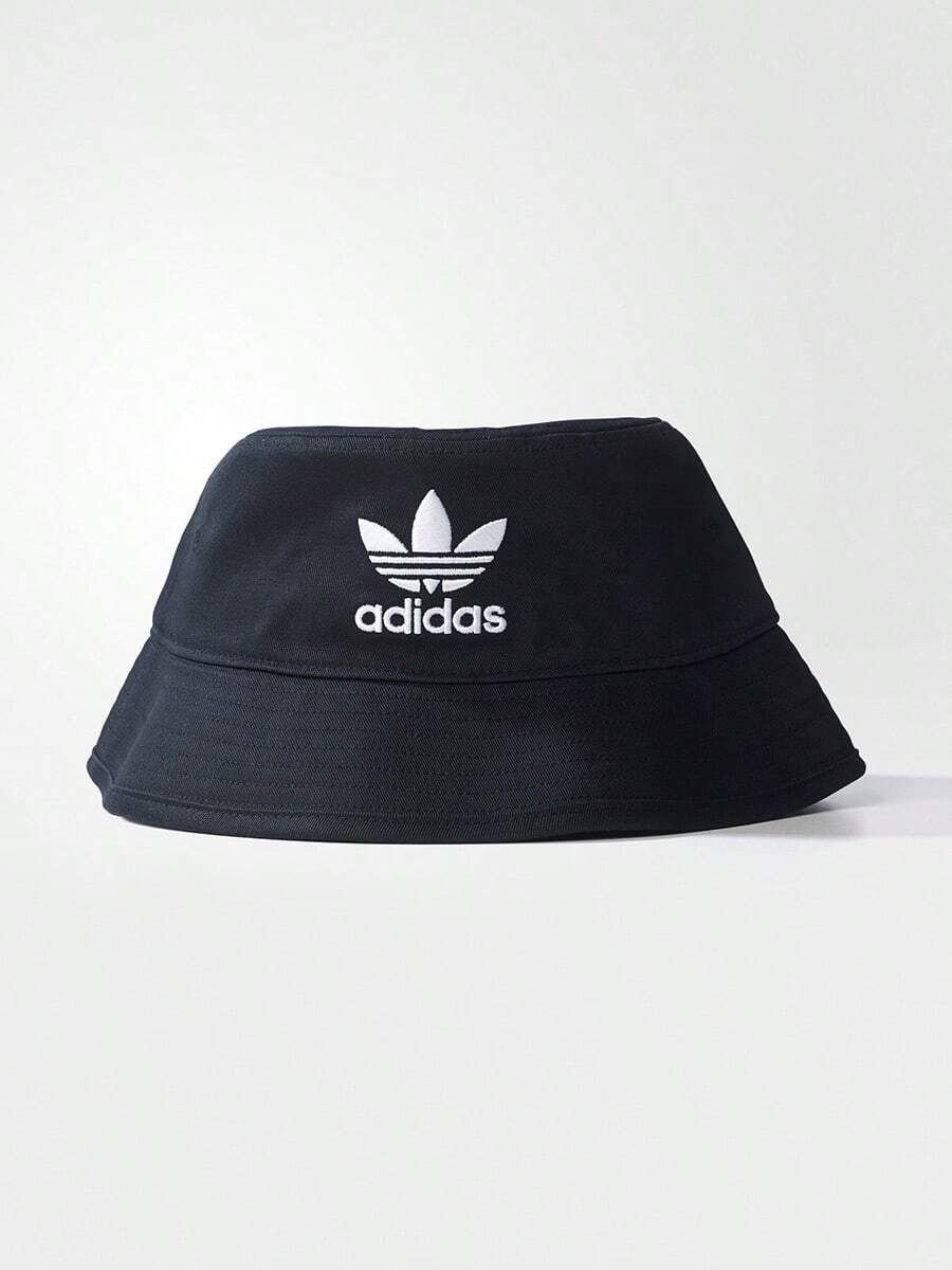 Adidas 男女通用时尚复古运动遮阳休闲渔夫帽，AJ8995 - 黑色 - 查看 1
