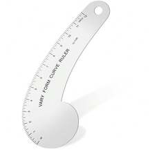 Vary Form Curve Ruler 12Inch Solid Metal French Curve Hip Curve Ruler For Measuring Sewing Design Making - Multicolor - View 1