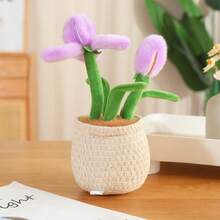 Lifelike Floral Plush Doll, Iris Potted Plant Home Decor, Soft & Comfortable Realistic Design, Excellent Gift Choice - 30cm - View 3