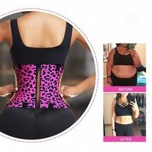 Leopard Print High Compression Back Support Waist Trainer Belt Gym Waist Cincher Trimmer Belt Tummy Control Body Shaper With Triple Wrap - 黃色 - 查看 7