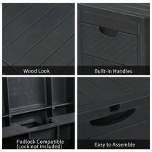 Garden Storage Box 126L, Outdoor Parcel Box With Lid, Plastic Storage Box For Pool And Garden Accessories, Dark Grey, Box, Cabinet, Rack For Outdoor Storage - Black - View 9