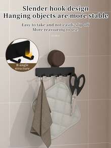 1 pieza Estante de almacenamiento de cocina montado en la pared con ganchos - Fácil de ensamblar, diseño plegable, para almacenar utensilios, especias, cuchillos, espátulas y cucharones, estante de almacenamiento ahorra espacio para la cocina y el comedor - Organizador de cocina y estante de almacenamiento de estructura de metal resistente - Estante de almacenamiento - Ver 5