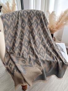 1pc Casual Geometric Pattern Jacquard Gold Thread Scarf, Women Fashion Versatile Air-Conditioned Room Shawl, Spring/Autumn Outerwear Decor, Suitable For Daily Matching And Going Out - Multicolor - View 7