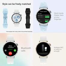 PANDA Reloj inteligente GT5 MINI, modelo para mujer, IP68 resistente al agua, pantalla IPS de 1.32", batería incorporada de 210mAh, esfera multilingüe, compatible con Android/iOS, reloj inteligente ultrafino, compatible con llamadas/notificaciones de SMS, monitoreo de sueño, GPS, NFC, podómetro, detección de ruido, modos deportivos, regalo para mujeres/hombres/parejas/amigos/cumpleaños - Ver 5