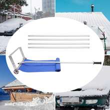 Snow Roof Rake, 148-610cm Extendable Aluminium Rake Snow Removal Tool For Clearing Roof, Tent, Car, Solar Panel Snow & Leaves - Blue - 查看 7