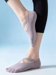 5 đôi tất thuyền phong cách ballet đan chéo, tất tàng hình chống trượt bằng silicone, tất cotton thoáng khí cổ thấp cho nữ, xuân/hè - Nhiều màu - Xem 2