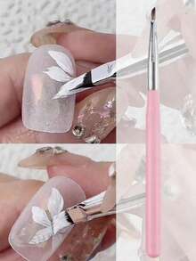 1 bút vẽ móng nghệ thuật màu hồng, bút vẽ 3D, bút vẽ chuyển màu, bút vẽ hình dán móng, dụng cụ vẽ móng acrylic. - Hồng - Xem 1
