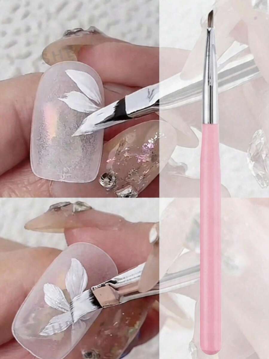 1 bút vẽ móng nghệ thuật màu hồng, bút vẽ 3D, bút vẽ chuyển màu, bút vẽ hình dán móng, dụng cụ vẽ móng acrylic. - Hồng - Xem 1