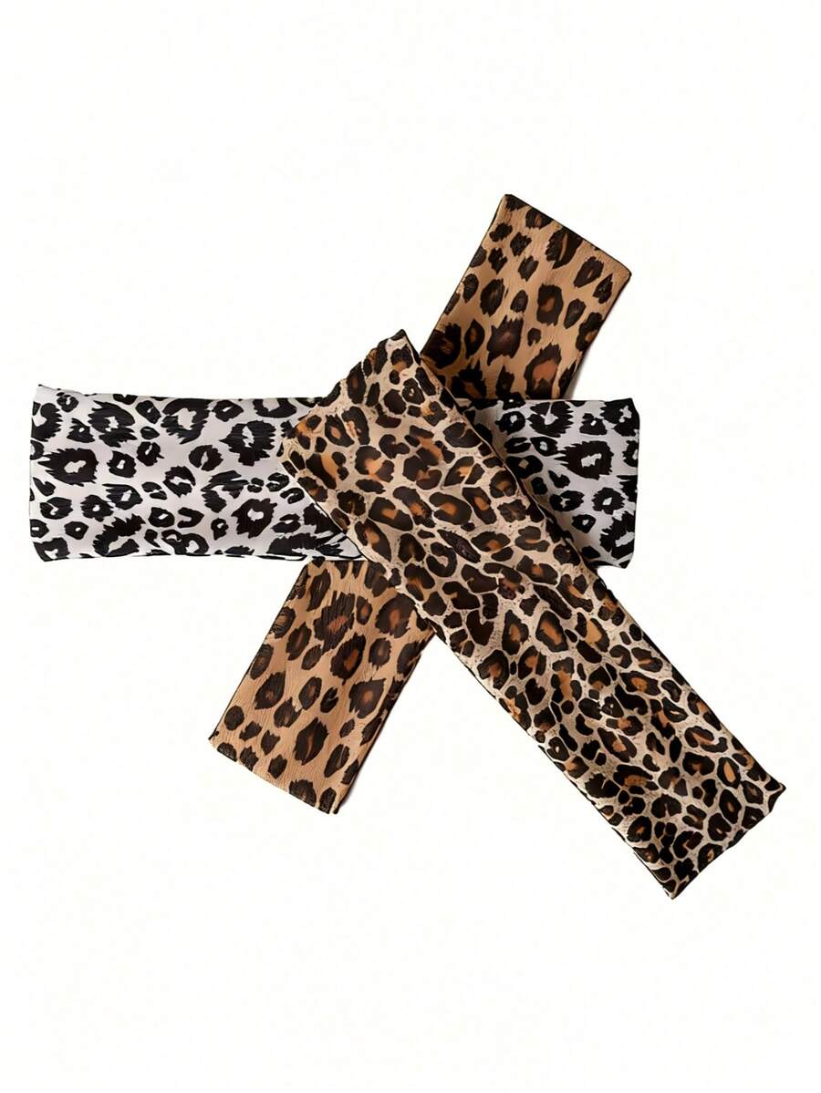 3pcs/Set Leopard Print Soft Non-Slip Headbands, Elastic Yoga Sports Hair Accessories, Versatile For Daily Wear,Festival,Party - Multicolor - View 1