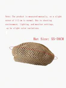 1顶女士休闲编织帽，透气镂空南瓜帽，女士圆顶贝雷帽，时尚复古艺术家帽，柔软八角帽，女士针织帽，春夏款 - 多色 - 查看 6