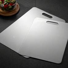Tabla de cortar gruesa de acero inoxidable, tabla de masa antibacteriana a prueba de moho para amasar, tabla de cortar de frutas y verduras para cocina - 34x23cm - Ver 1
