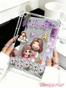 Ốp máy tính bảng họa tiết Chúa Giê-su và vải flannel, tương thích với iPad Air 11 inch M3 2025 / M2 2024, Air thế hệ thứ 5 2022, Air 8 2026 (11/13 inch), (A16) 11 inch thế hệ thứ 11 2025, tương thích với Samsung Galaxy Tab, Kindle Paperwhite thế hệ thứ 12 2024. Mặt lưng trong suốt, ốp bảo vệ họa tiết thời trang, chức năng tự động tắt/mở màn hình, bảo vệ bằng túi khí, phù hợp cho cả công việc văn phòng và làm quà tặng. - Nhiều màu - Xem 5