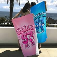 Six Seven 67 Cartoon Number Beach Towel Large Size Men Women Microfiber Beach Bath Towel Adult - Multicolor - View 3