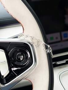 Bowknot Car Steering Wheel Decor Chain, Personalized Car Interior Accessory Pendant - A - View 6