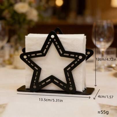 1个，创意五星级纸巾盒，咖啡桌纸巾盒餐巾架，家用立式纸巾收纳架，家用小工具，节日礼物，生日礼物，送朋友的礼物，派对装饰纸巾盒，桌面装饰，节日装饰纸巾盒
