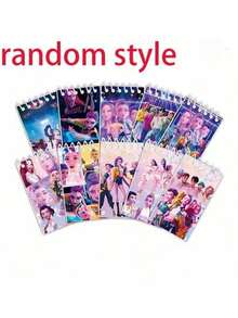 DOBBLE 10pcs KpopDemonHuntes K-Pop Mini Spiral Notebooks, Memo Pads, Idol Theme Party Gifts - Multicolor - View 3