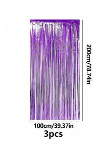 1/2/3pcs Light Purple Tassel Curtain Streamers, Concert Decor Background, Theme Party Decoration, Birthday Party Supplies, Indoor/Outdoor Atmosphere Decor - Purple Rain Curtain - View 9