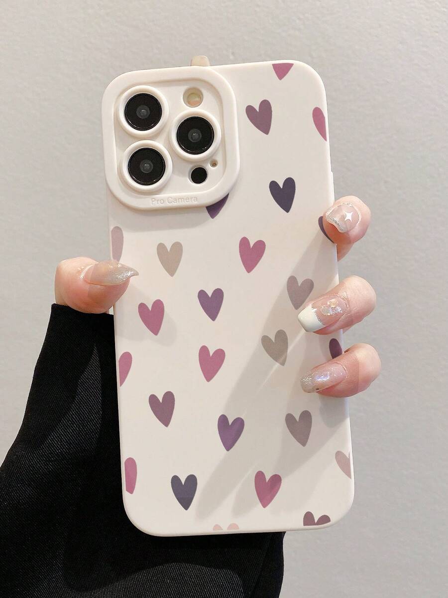 心形彩绘防震加厚手机保护壳,印花设计,兼容 17、17 Pro、17 Pro Max、16、16 Pro、16 Pro Max、15、XR、7、8、15 Pro Max、12 Pro Max、13 Pro Max、14 Pro Max、13、14、11、12P、14P、11P、12P、XS、XR、7/8P、7/8 Plus、A13 4G、A22、A21S、A51 4G、A52、S22 Ultra、A33 5G、A34、A35、10、Note 11 4G、11 Lite、A53、A14、A23、S23 Ultra、S24、A14、A15、S23、A73。 - 彩色 - 查看 1