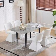 Comfortable Swivel Chair In Black, Modern High-Back Chair Made Of Synthetic Leather, Ideal For Dining Rooms, Home Offices And Living Rooms. - 白色 - 查看 4