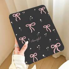 1pc Pink Bow & Floral Pattern PU Leather Flip Cover Desk Protector With 360° Rotating Stand & Pen Slot, Compatible With Samsung A9/A9+/S9/S9FE/A11/A11+/S11/S10 FE/S10 FE+/S10 Lite, A16 2025, Air 11/13, M3 2025, Mini 7 A17, Pro 2024, Air 11/13, M2 2024, Pro 11/13 - Multicolor - View 8