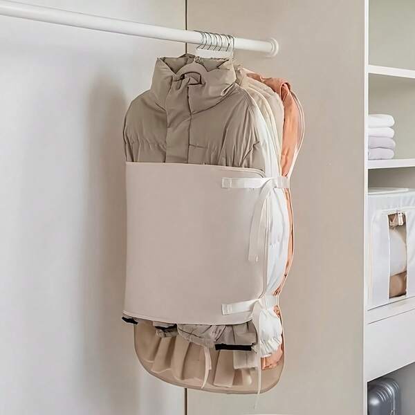 1pc Foldable Clothing Compression Board - Ideal For Storing Compressed Garments Such As Down Jackets, Suits, And Wedding Dresses In The Wardrobe. Comes With A Protective Cover And Quick-Lock Compression Storage Bag To Neatly Store Compressed Clothing.