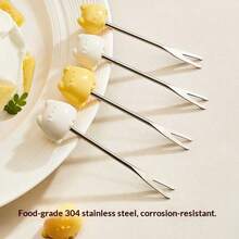 Stainless Steel Luxury Fruit Fork Set With Watermelon Forks And Storage Base - Multicolor - View 2