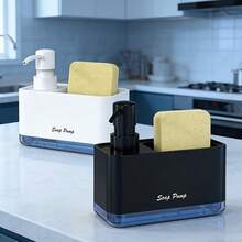 Dispensador de jabón con soporte para esponja - Dispensador de jabón independiente para encimera de cocina - Ideal para lavar platos, uso en el baño - A prueba de fugas, diseño de bomba perfecto - Excelente para regalos de Navidad/Halloween - Multicolor - Ver 11