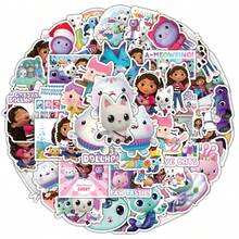 50张/套 Gabby's Dollhouse 可爱卡通防水乙烯基贴纸，适用于儿童水瓶、笔记本电脑、滑板、行李箱、吉他、汽车、派对礼品、DIY装饰 - 彩色 - 查看 5