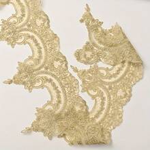 1/5碼經典蕾絲刺繡水晶裝飾，適用於婚紗、舞裙及家居紡織裝飾，適合服裝DIY、手工縫製與初學者縫製 - 多色 - 查看 6